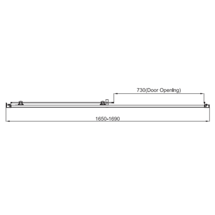 1700mm Chrome Sliding Shower Door 6mm Glass - Carina