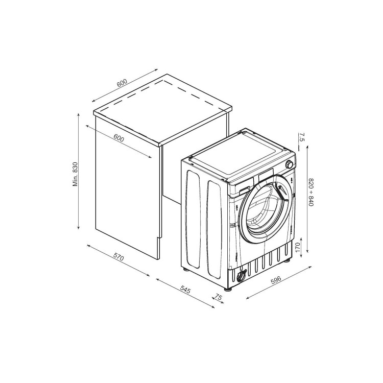 Candy Smart 7kg 1400rpm Integrated Washing Machine