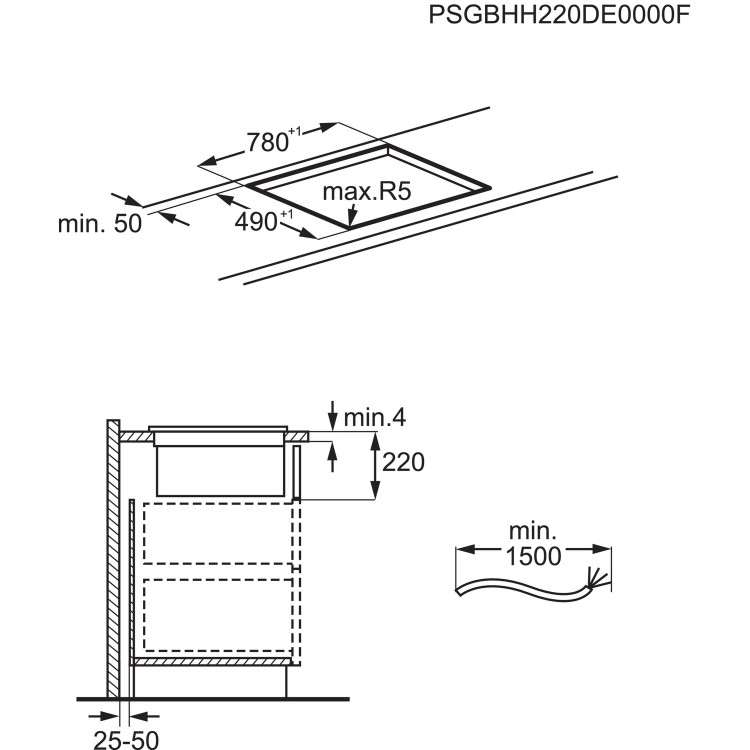 AEG 8000 Series 83cm 4 Zone Venting Induction Hob - Recirculation Only