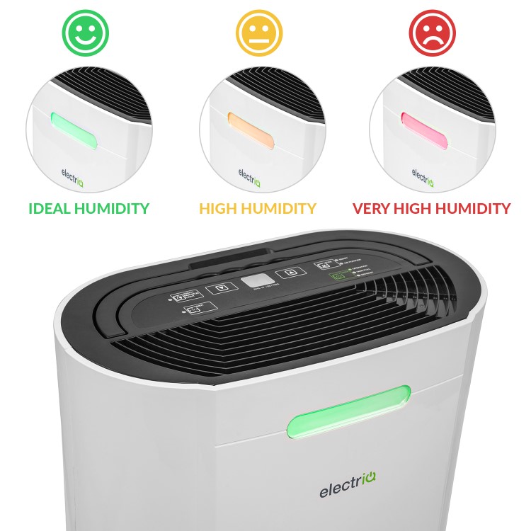 Refurbished electriQ 12L Smart Wi-Fi Alexa Dehumidifier for up to 3 bed house with Air Purifier