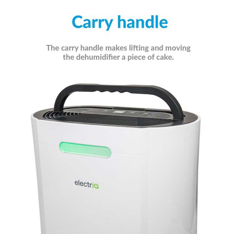 Refurbished electriQ 12L Smart Wi-Fi Alexa Dehumidifier for up to 3 bed house with Air Purifier