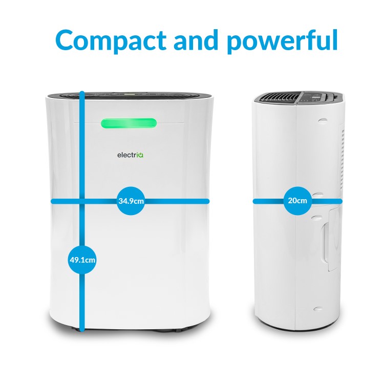 Refurbished electriQ 12L Smart Wi-Fi Alexa Dehumidifier for up to 3 bed house with Air Purifier