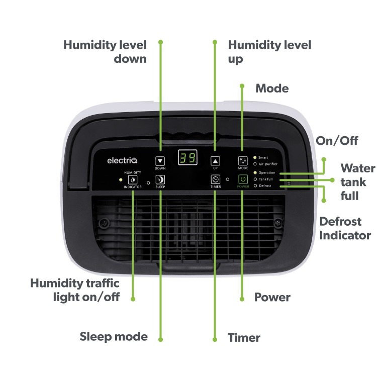 electriQ 12L Quiet Low-Energy Dehumidifier