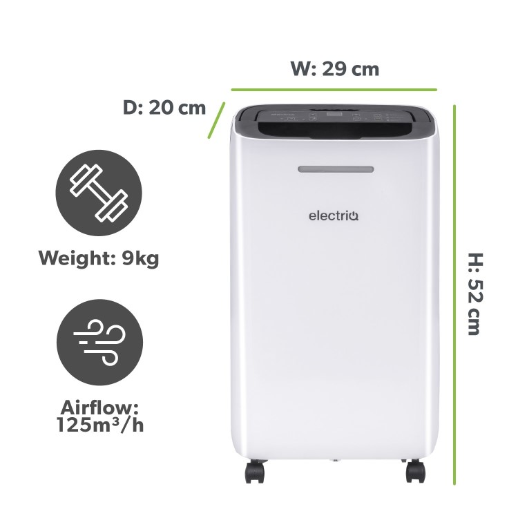 electriQ 12L Quiet Low-Energy Dehumidifier