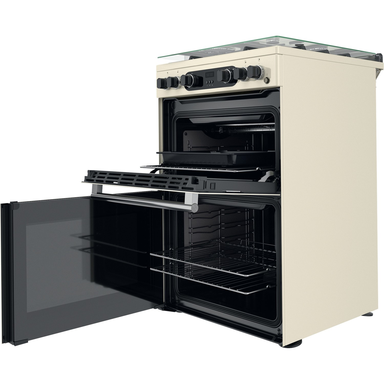 Hotpoint Cannon 60cm Double Oven Gas Cooker - Cream CD67G0C2CJ ...