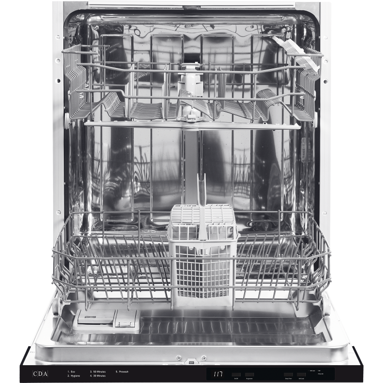 CDA Integrated Dishwasher - Hygiene cycle, Black control panel