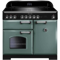 Rangemaster Classic Deluxe 100cm Electric Range Cooker - Mineral Green