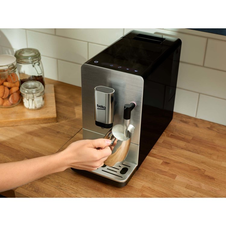 Beko Bean To Cup Coffee Machine with Steam Wand - Stainless Steel