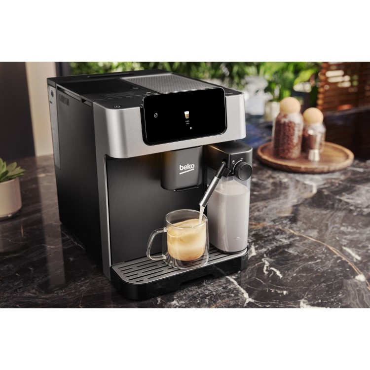 Beko CaffeExperto Automatic Bean to Cup Coffee Machine with Milk Frother - Stainless Steel