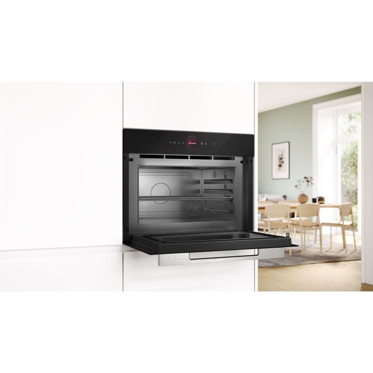 Bosch Series 8 Built-In Microwave with Grill - Black