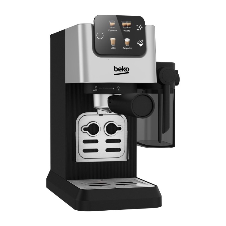 Beko CaffeExperto Manual Espresso Coffee Machine with Milk Frother - Stainless Steel