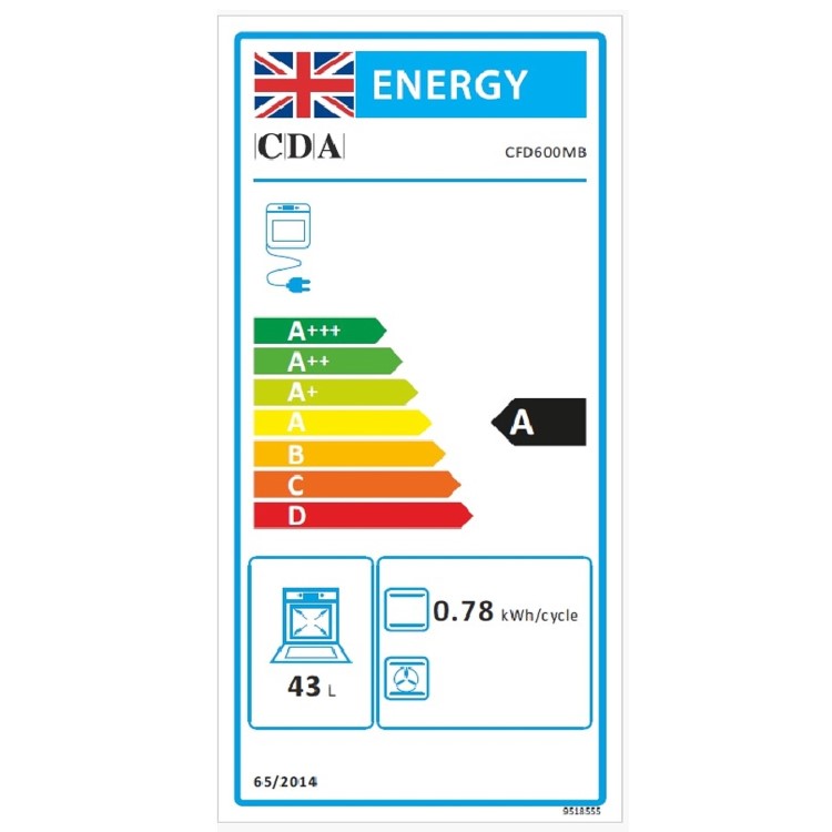 CDA 60cm Dual Fuel Cooker with Airfry - Black