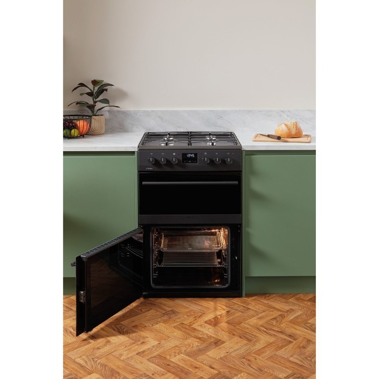 CDA 60cm Dual Fuel Cooker with Airfry - Black