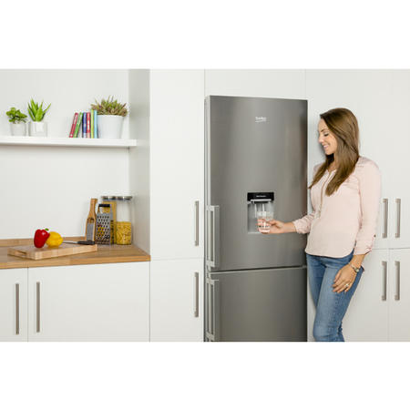 Refurbished Beko CFP1675DX Freestanding 303 Litre 60/40 Frost Free Fridge Freezer Stainless Steel