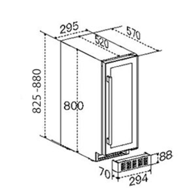 Refurbished CDA CFWC304SS Freestanding 20 Bottle Single Zone 30cm Under Counter Wine Cooler Stainless Steel