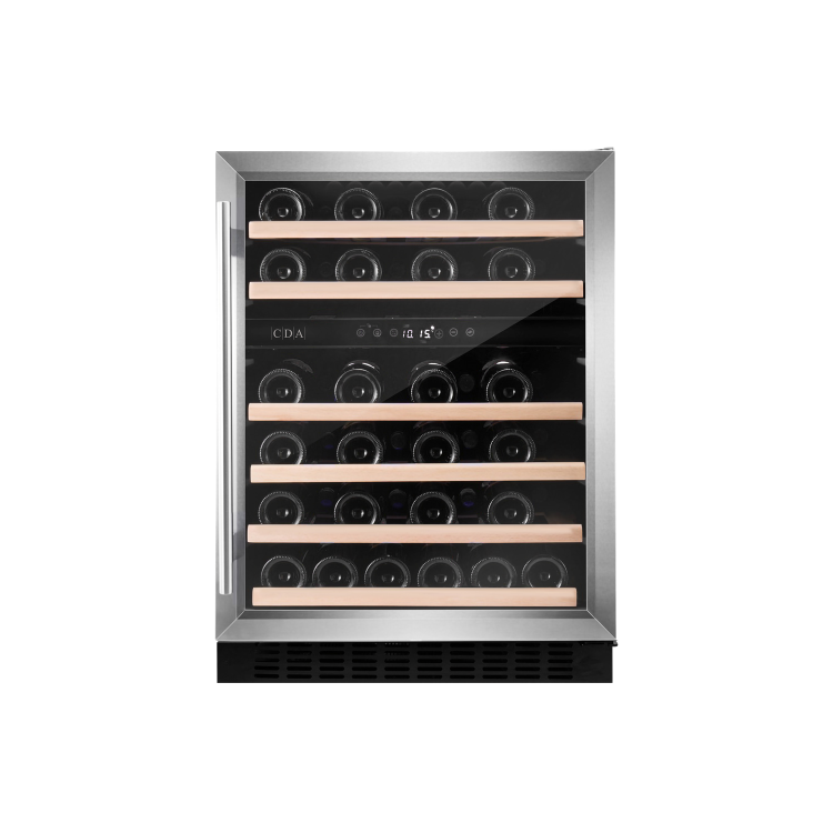 CDA 46 Bottle Cpactity Dual Zone Freestanding 60cm Under Counter Wine Cooler - Stainless Steel