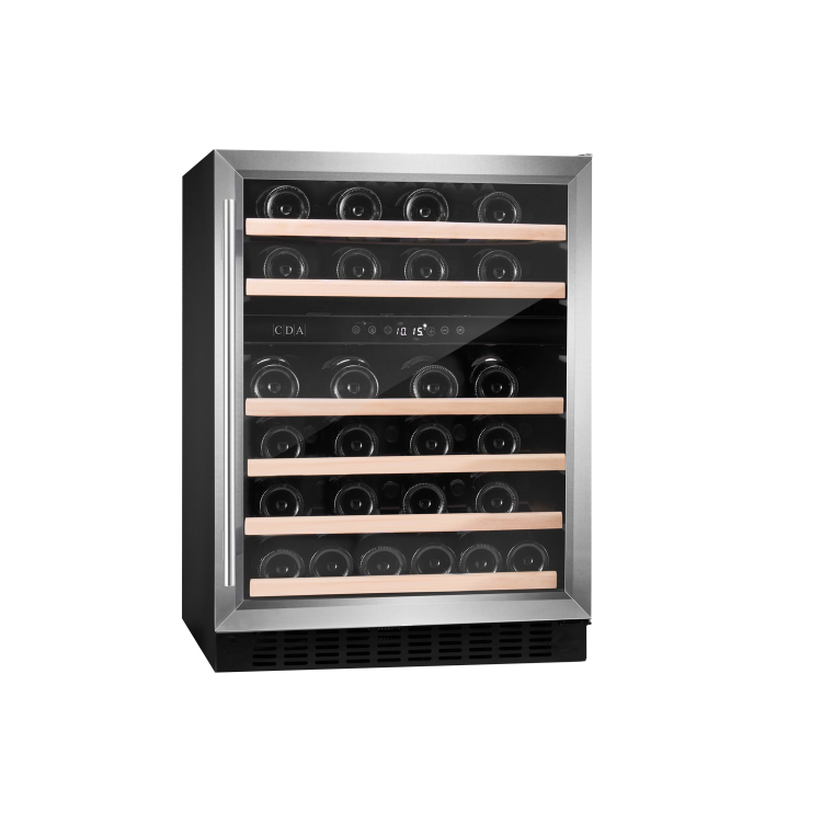 CDA 46 Bottle Cpactity Dual Zone Freestanding 60cm Under Counter Wine Cooler - Stainless Steel