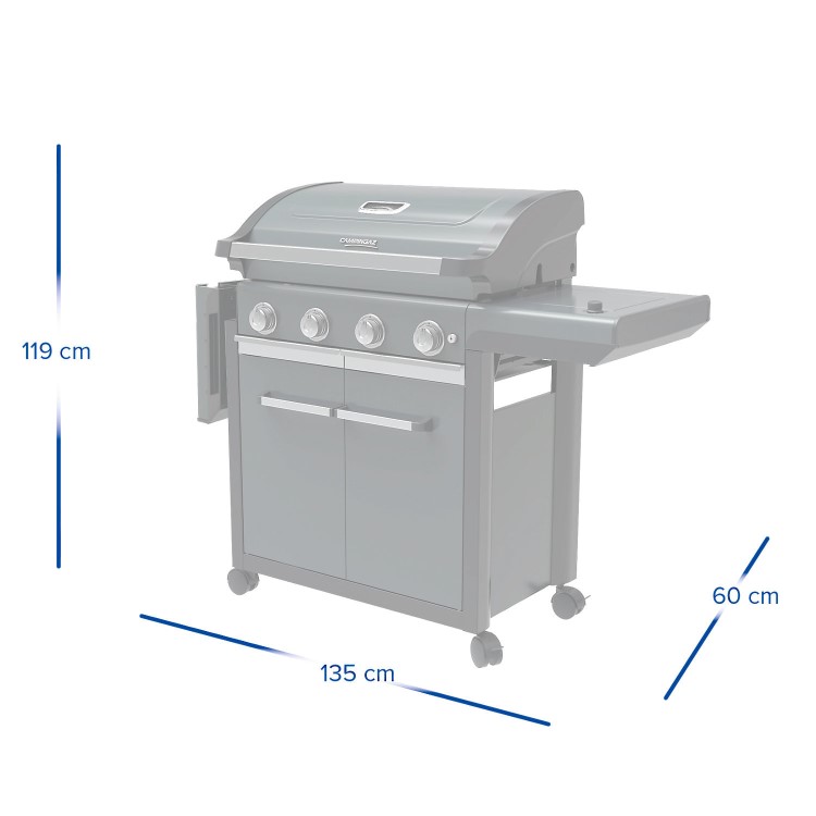 Campingaz 4 Series Premium S - 4 Burner Gas BBQ Grill with Side Burner - Grey