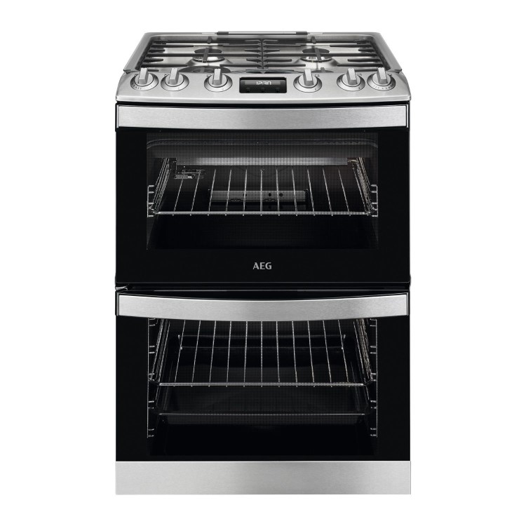 AEG 60cm Gas Cooker with Lid - Stainless Steel