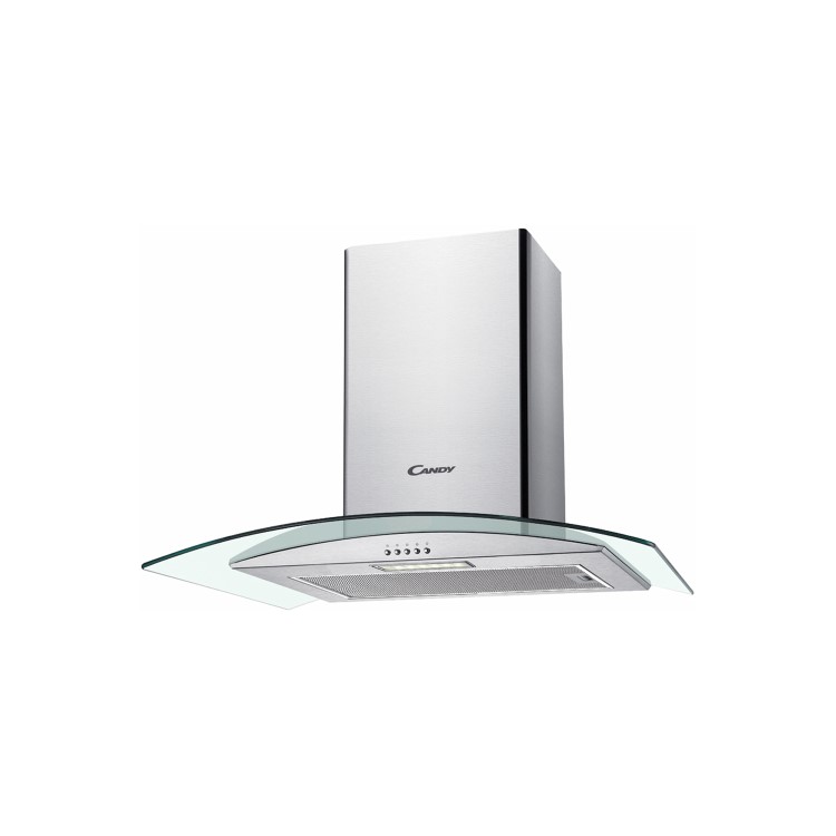 Candy 60cm Chimney Cooker Hood With Curved Glass Canopy - Stainless Steel