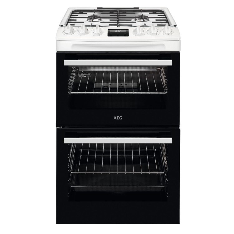 AEG 55cm Gas Cooker with Lid - White