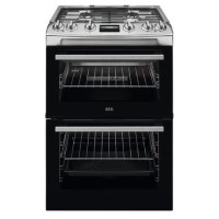 AEG 60cm Gas Cooker with Lid - Stainless Steel