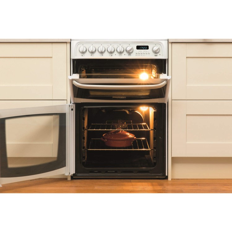 Hotpoint CH60EKWS Kendal 60cm Double Oven Electric Cooker With Ceramic Hob - White