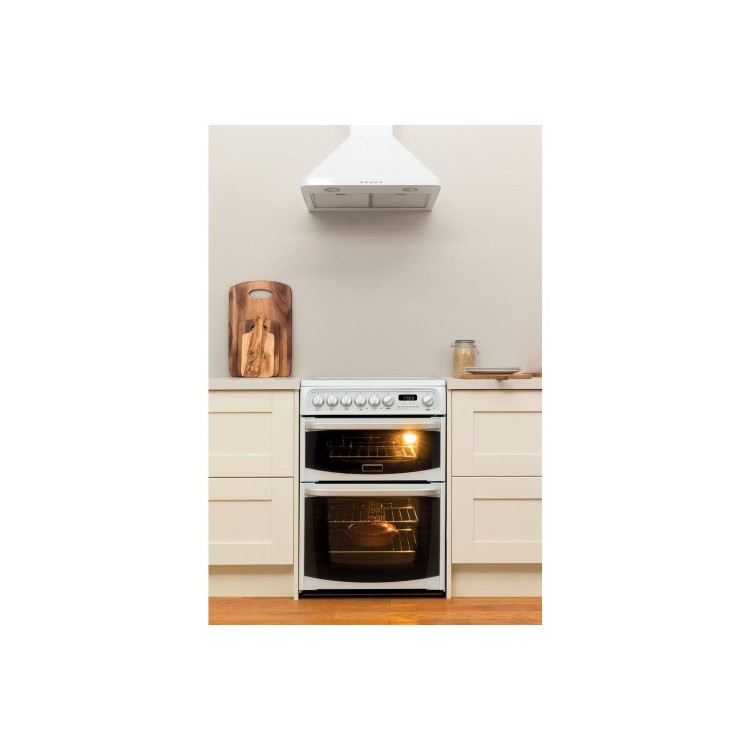 Hotpoint CH60EKWS Kendal 60cm Double Oven Electric Cooker With Ceramic Hob - White