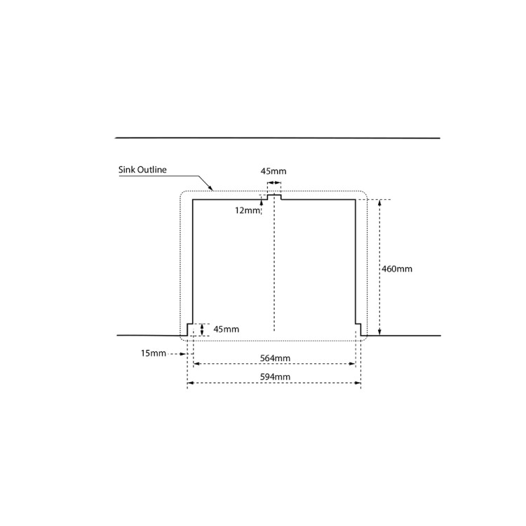 Rangemaster Hartland Single Bowl Undermount White Ceramic Kitchen Sink- 622mm x 494mm