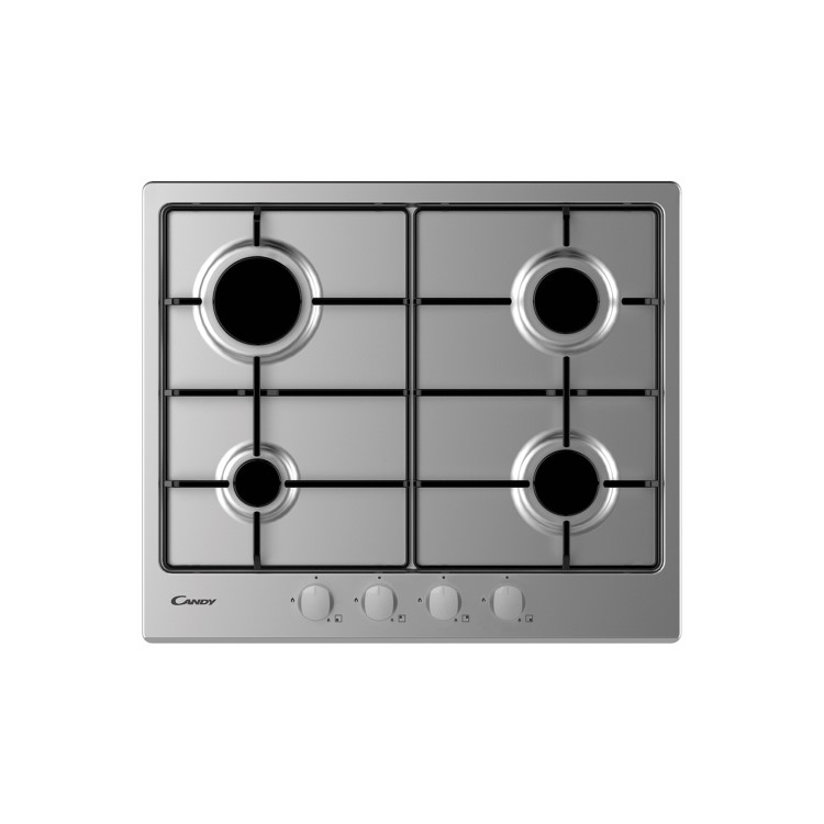 Candy 59cm 4 Burner Gas Hob - Stainless Steel