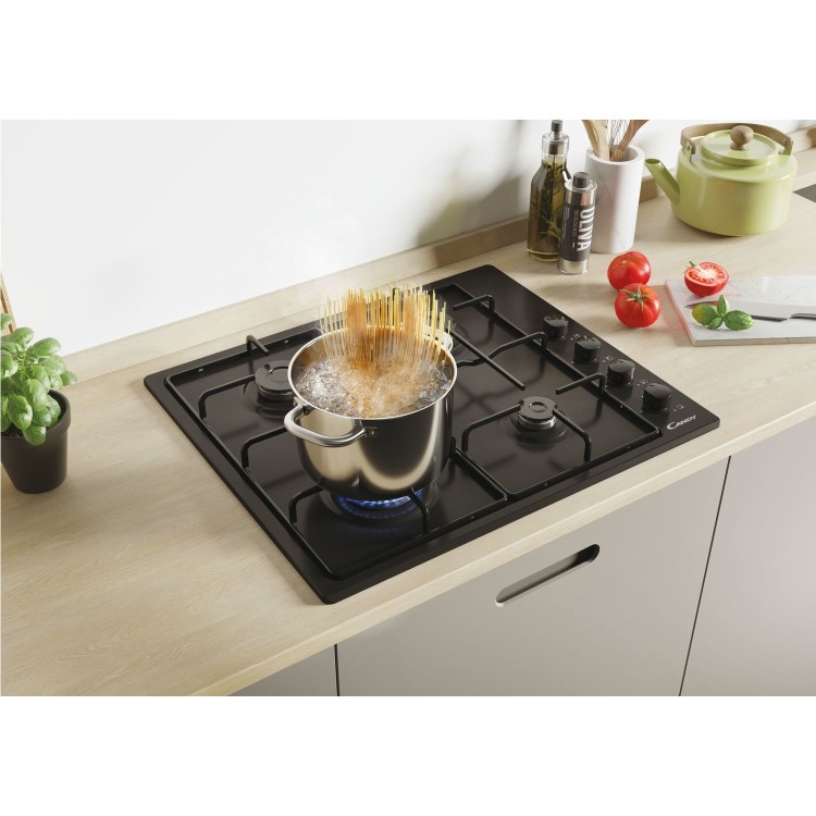 Candy 60cm 4 Burner Gas Hob - Black