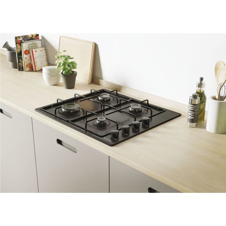 Candy 60cm 4 Burner Gas Hob - Black