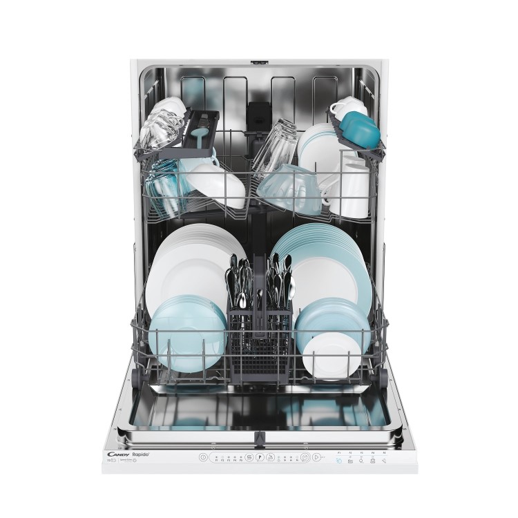 Candy Rapido Integrated Dishwasher - White control panel