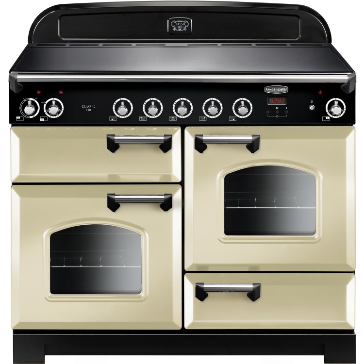 Rangemaster CLA110EICRC Classic 110cm Electric Range Cooker with Induction Hob  - Cream & Chrome