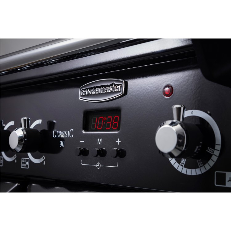 Rangemaster Classic 90cm Dual Fuel Range Cooker - Black