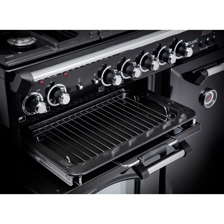 Rangemaster Classic 90cm Dual Fuel Range Cooker - Black