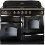 Rangemaster 87570 Classic 110cm Electric Range Cooker With Induction Hob - Black And Brass