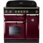 Rangemaster 87750 Classic 90cm Electric Range Cooker With Induction Hob - Cranberry And Brass