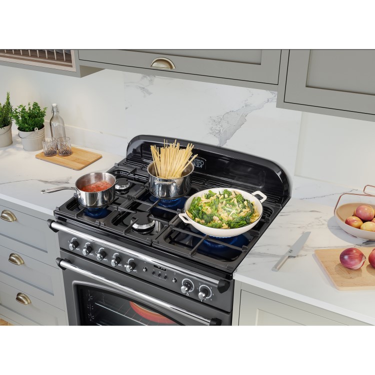 Rangemaster Classic 90cm Dual Fuel Cooker - Slate & Chrome