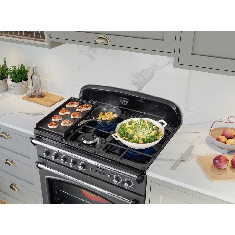 Rangemaster Classic 90cm Dual Fuel Cooker - Slate & Chrome