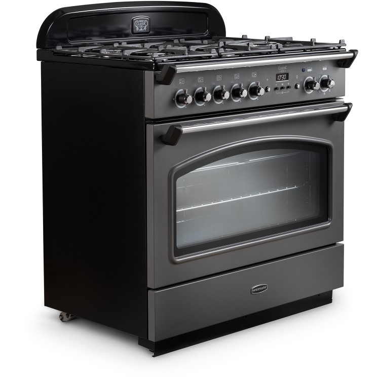 Rangemaster Classic 90cm Dual Fuel Cooker - Slate & Chrome