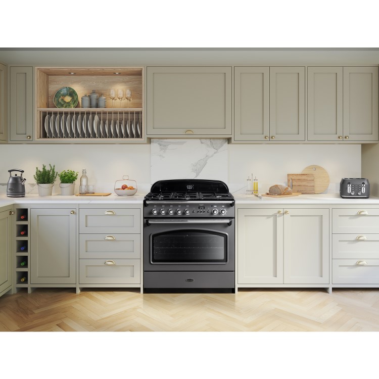 Rangemaster Classic 90cm Dual Fuel Cooker - Slate & Chrome