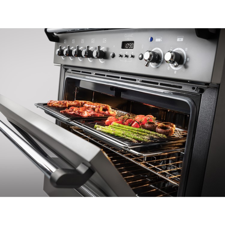 Rangemaster Classic 90cm Dual Fuel Cooker - Slate & Chrome