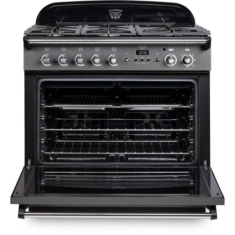 Rangemaster Classic 90cm Dual Fuel Cooker - Slate & Chrome