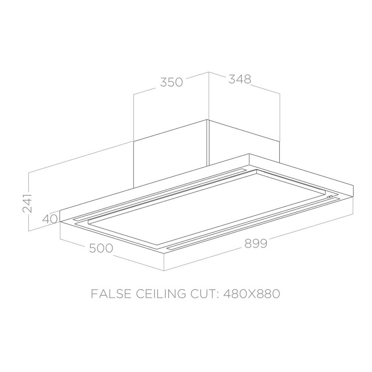 Elica Cloud 7 90cm Ceiling Extractor Cooker Hood - Stainless Steel