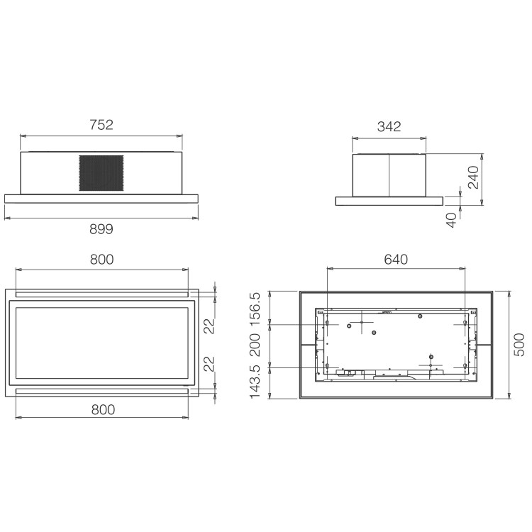 Elica Cloud 7 90cm Recirculating Ceiling Cooker Hood - Stainless Steel