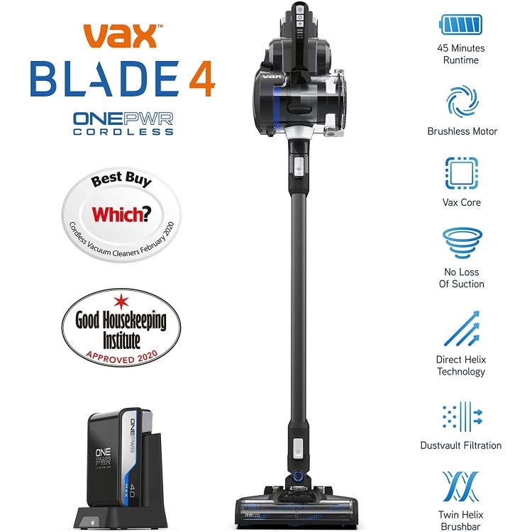 Refurbished Vax ONEPWR Blade 4 Cordless Vacuum Cleaner - Grey & Blue