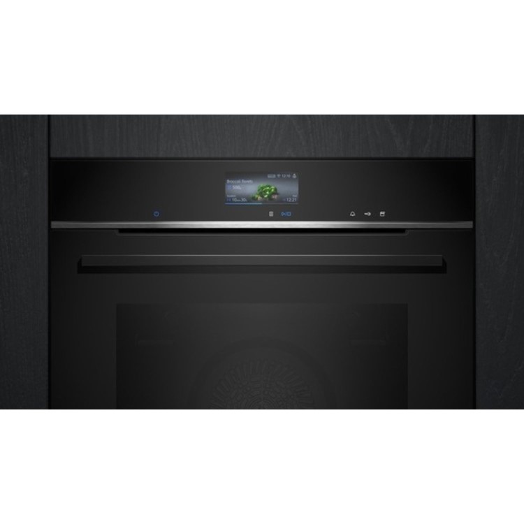 Siemens iQ700 Built In Electric Single Oven with Steam Function - Black