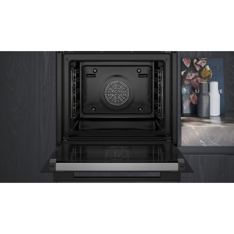 Siemens iQ700 Built In Electric Single Oven with Steam Function - Black