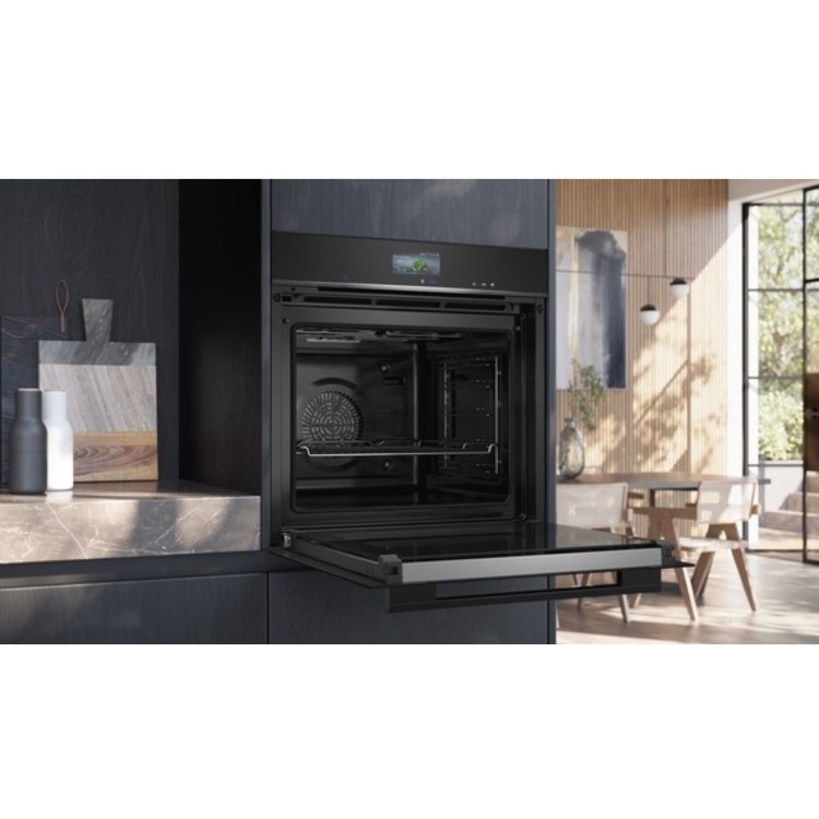 Siemens iQ700 Built In Electric Single Oven with Steam Function - Black